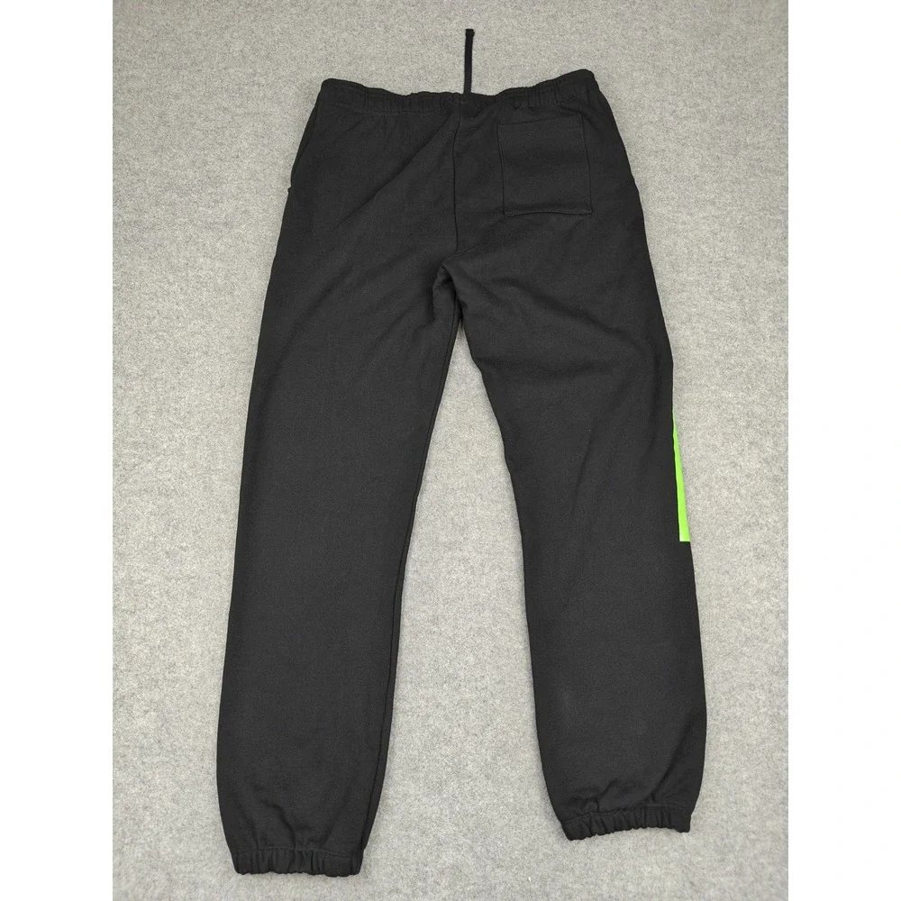 SNOH Pants Mens 2XL Black Heavyweight Fleece Joggers Graphic Colorblock USA